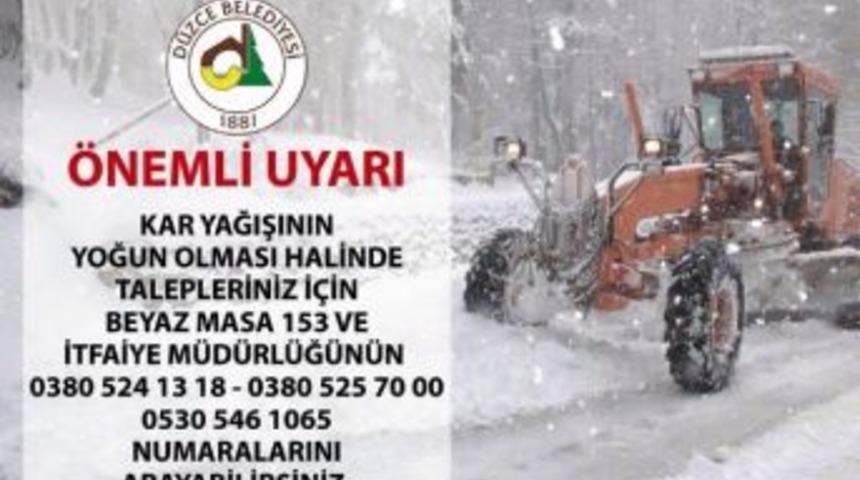 D&uuml;zce Belediyesinden Don Ve Buzlanma Uyarısı