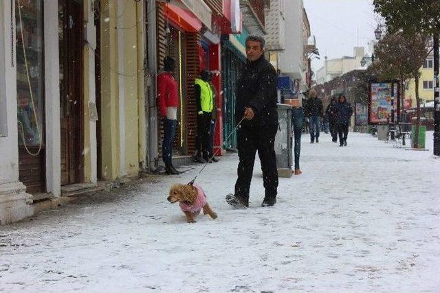 Edirne’ye Yılın İlk Karı Düştü