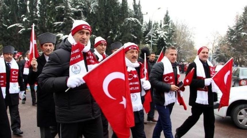 Yalovalılar Sarıkamış Şehitleri İ&ccedil;in Y&uuml;r&uuml;d&uuml;