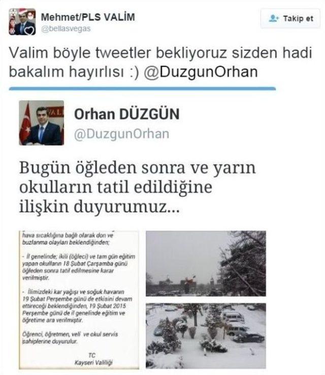 Yoğun Kar Yağışı Sonrasında Öğrenciler Vali Orhan Düzgün’ü Tweet Yağmuruna Tuttu