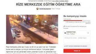 Kar Tatilinden Faydalanamayan Rizeli Öğrenciler İnternet Üzerinden İmza Kampanyası Başlattı