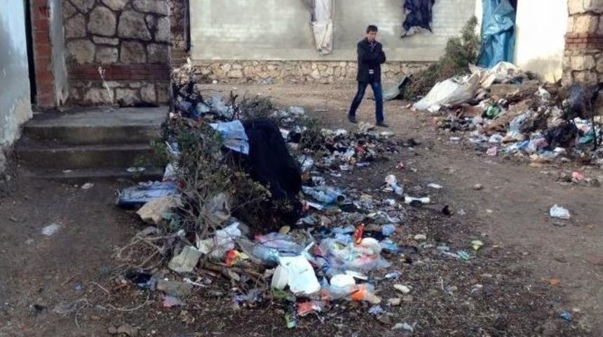 &Ccedil;eşme&rsquo;de Sığınmacıların Yaşadığı Alanlar &Ccedil;&ouml;p Yuvasını D&ouml;nd&uuml;