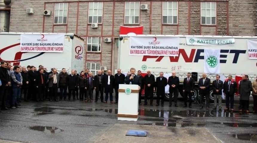Kayseri Şeker&rsquo;den Bayırbucak T&uuml;rkmenleri&rsquo;ne 2 Tır Yardım
