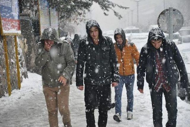 Muş’ta Lapa Lapa Kar Yağışı