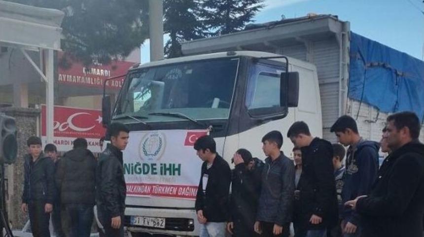 &Ccedil;amardı&rsquo;dan T&uuml;rkmenlere 2 Tır Yardım Gitti