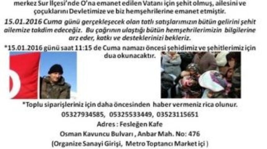 Kayserili Bir Firma 15 Ocak&rsquo;taki Gelirini Şehit Musa Y&uuml;ce&rsquo;nin Ailesine Bağışlayacak