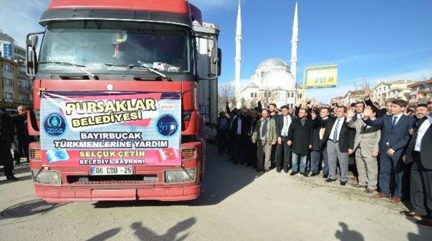 Pursaklar&rsquo;dan Bayırbucak T&uuml;rkmenlerine Yardım Tır&rsquo;ı Yola &Ccedil;ıktı