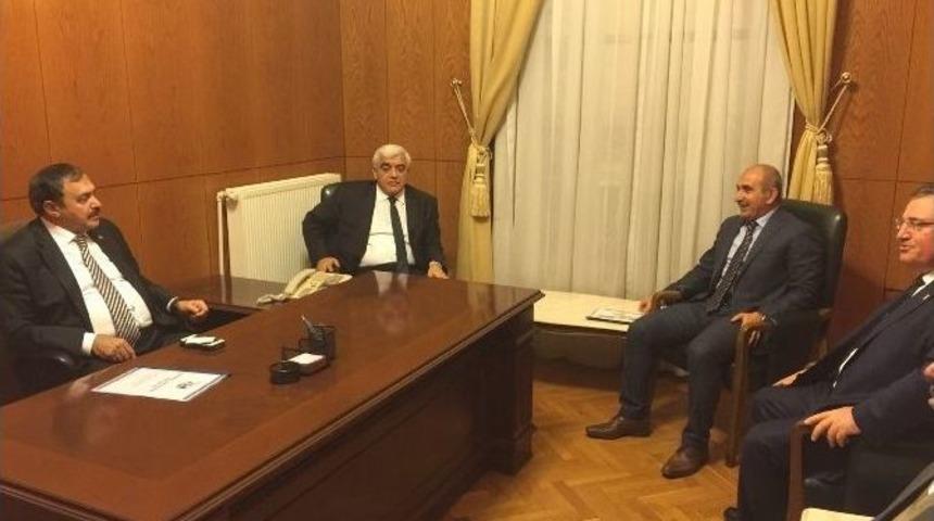 Başkan Kara, Bakan Eroğlu Ve Milletvekilleri İle İle G&ouml;r&uuml;şt&uuml;