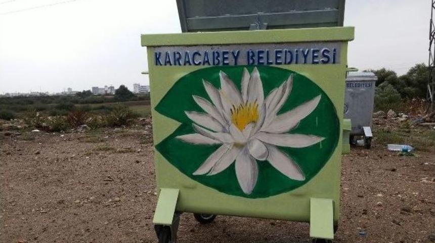 Karacabey&rsquo;de &Ccedil;&ouml;p Konteynırları &Ccedil;i&ccedil;ek A&ccedil;tı