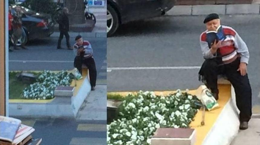 Yaya Ge&ccedil;idinde Kitap Okuyan Yaşlı Adam G&uuml;n&uuml;n Konusu Oldu