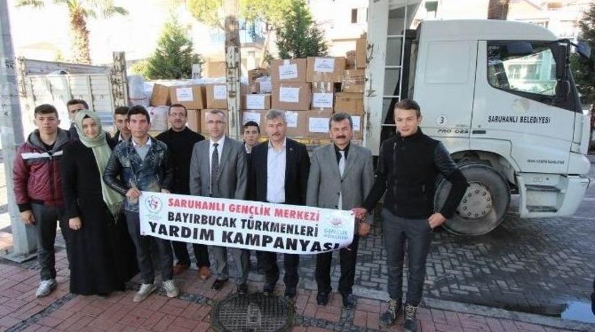 Bayırbucak T&uuml;rkmenlerine Saruhanlı&rsquo;dan Bir Kamyon Yardım