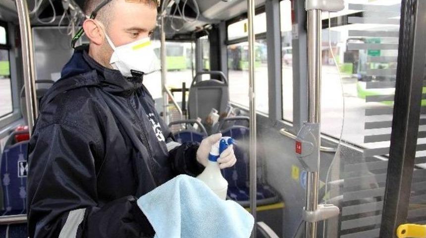 Kocaeli&rsquo;de Toplu Taşıma Ara&ccedil;ları Dezenfekte Ediliyor