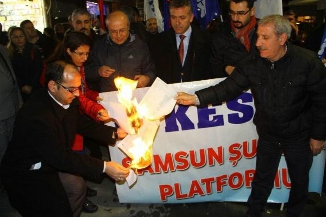 Kesk’ten Bordro Yakma Eylemi