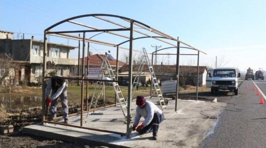 Ergene&rsquo;de Otob&uuml;s Durağı Yapım &Ccedil;alışmaları