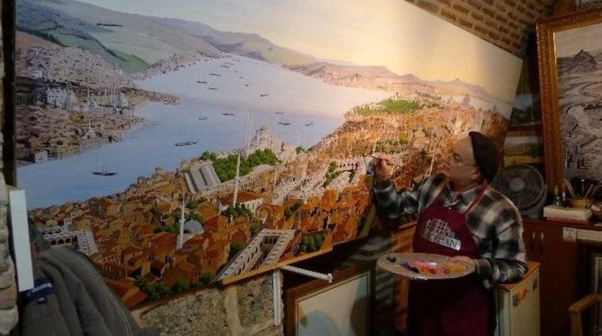 Cumhurbaşkanlığı Kabul Salonuna İstanbul Resmi Yapıyor