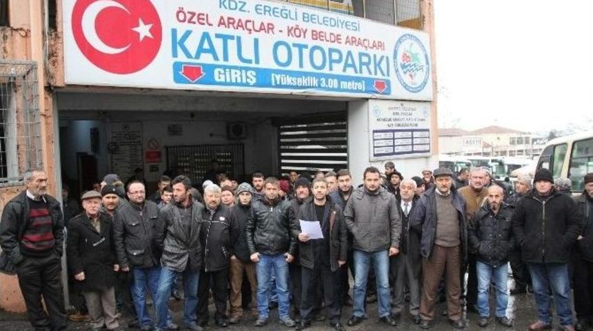 Katlı Otoparkı Yıkım Kararına Minib&uuml;s&ccedil;&uuml;ler Tepki G&ouml;sterdi