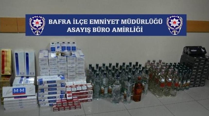Bafra&rsquo;da Ka&ccedil;ak Sigara Ve İ&ccedil;ki Ele Ge&ccedil;irildi