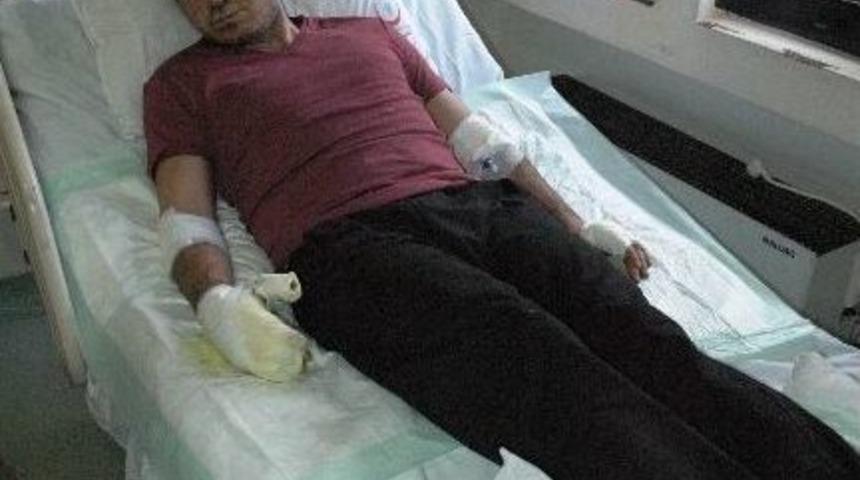 Kaymakam G&ouml;dek Merdan Yaralanan Polis Ziyaret Etti