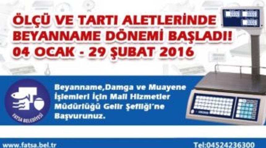 &Ouml;l&ccedil;&uuml; Ve Tartı Aletlerinde Beyanname D&ouml;nemi Başladı
