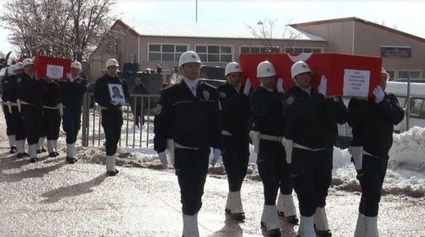 Şehit Polisler, T&ouml;renle Memleketlerine Uğurlandı