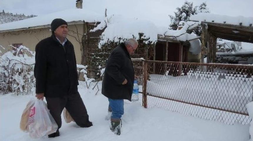 Gölcük Yaylası’nda Mahsur Kalan Köpeklere Yiyecek Götürüldü