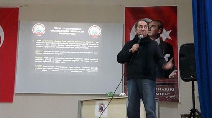 &Ouml;ğrencilere Uyuşturucu Ve Doping İle M&uuml;cadele Konferansı Verildi