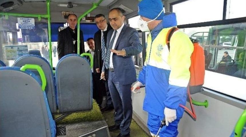 Aydın&rsquo;da Toplu Taşıma Ara&ccedil;ları Gribe Karşı Dezenfekte Ediliyor