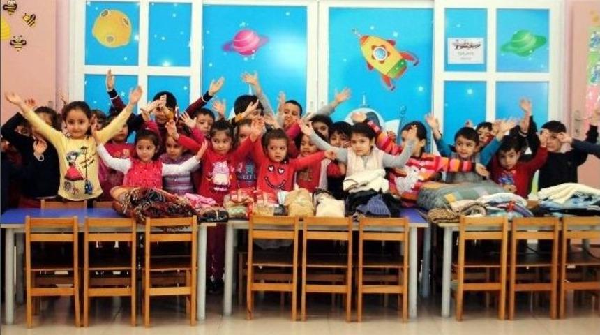 Miniklerden T&uuml;rkmenlere Yardım Eli Uzandı