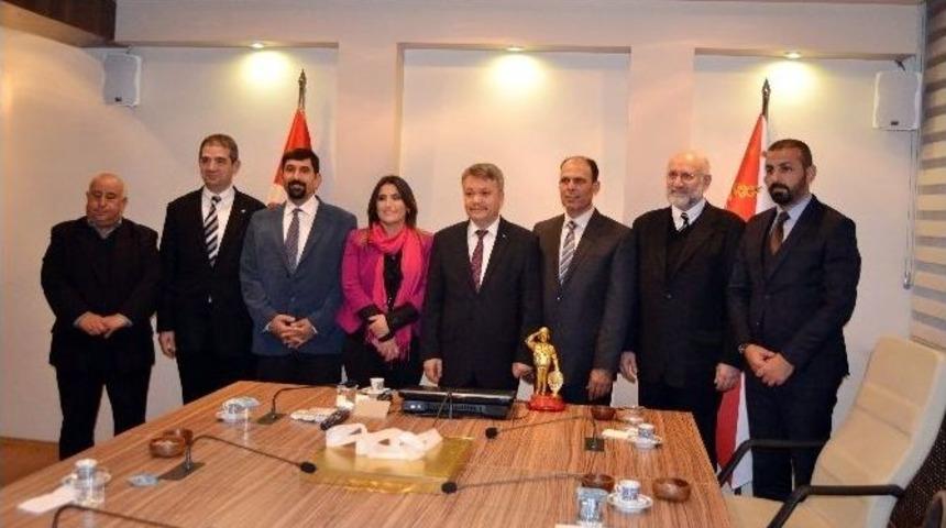 Kktc Ulaştırma Bakanlığı Heyeti, Emniyet M&uuml;d&uuml;r&uuml; Şahin&rsquo;i Makamında Ziyaret Etti