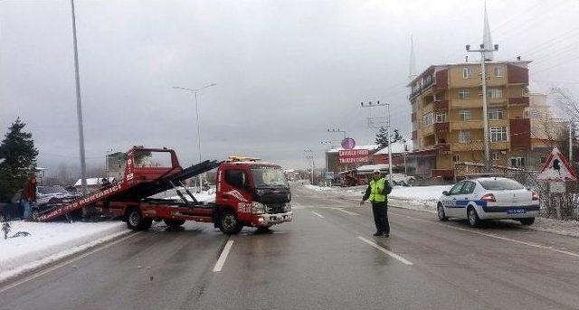 Samsun’da Yollar Buz Pistine Döndü