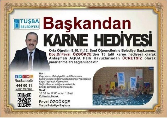 Başkan Özgökçe’den Başarılı Öğrencilere Agua Park Ve Havuz Ödülü