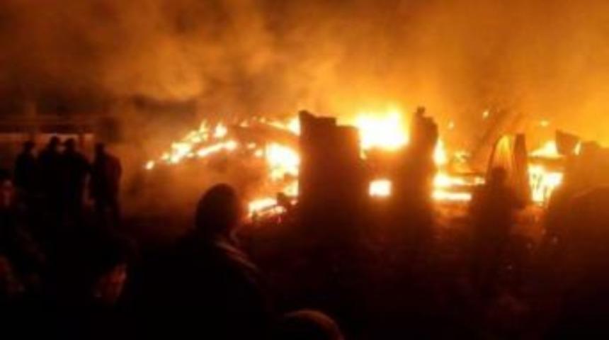 8 B&uuml;y&uuml;kbaş Hayvan Yangında Telef Oldu