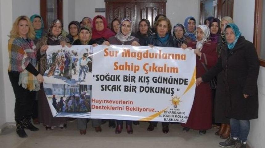 Ak Parti&rsquo;li Kadınlardan Sur&rsquo;dan G&ouml;&ccedil; Eden Ailelere Yardım Kampanyası