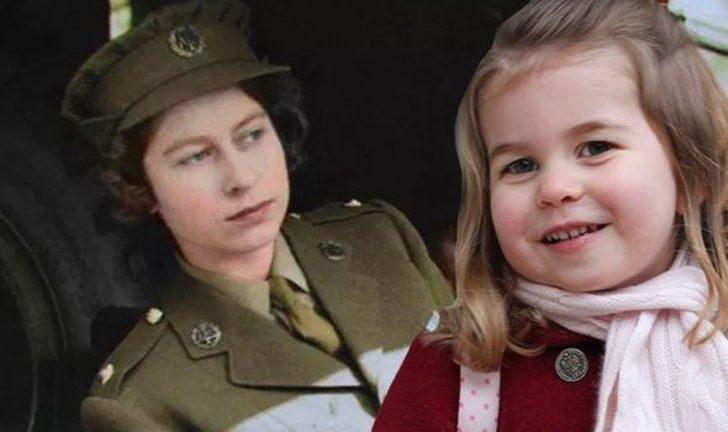 Kraliçe 2. Elizabeth ile Prenses Charlotte'ın benzerliği  G2