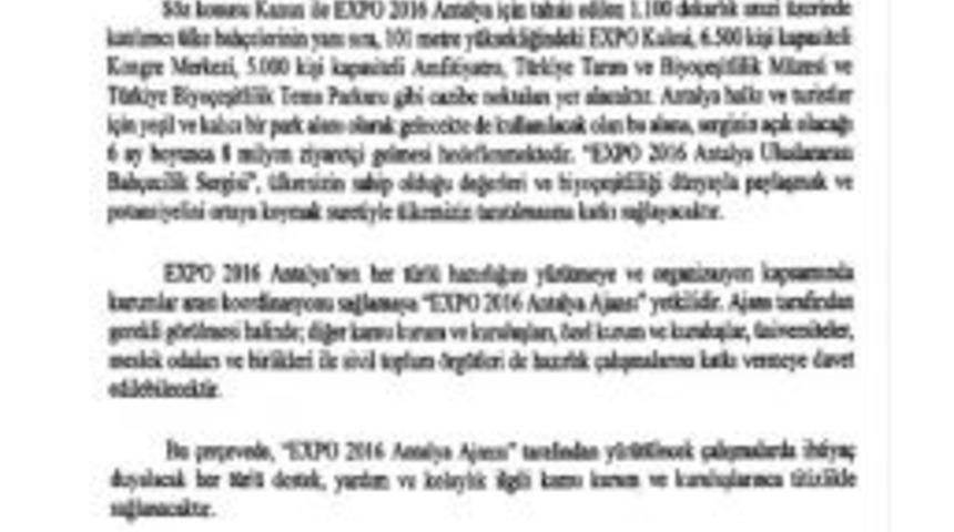 Başbakan Davutoğlu&rsquo;ndan &rsquo;expo 2016 Antalya&rsquo; Genelgesi