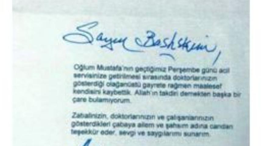 Rahmi Ko&ccedil;&rsquo;tan Beykoz Devlet Hastanesi&rsquo;ne Teşekk&uuml;r Mektubu