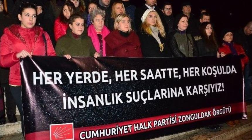 Chp&rsquo;li &Uuml;yelerden &ldquo;tecav&uuml;z&rdquo; Protestosu