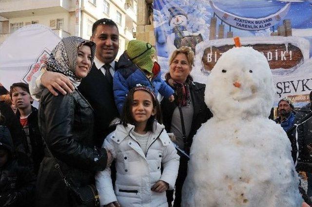 Tarsus’ta Taşıma Karla Kış Keyfi