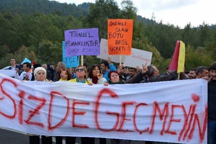Göcek Tüneli’ndeki Geçiş Ücreti Protesto Edildi G1