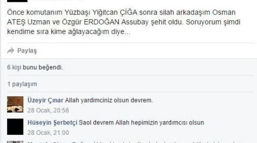 Şehit H&uuml;seyin Şerbet&ccedil;i&rsquo;nin Duygulandıran Mesajı