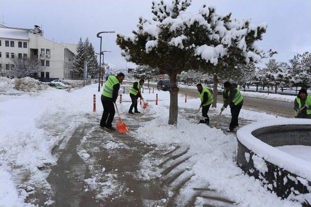 Erzincan Belediyesinden Kar Temizleme Seferberliği