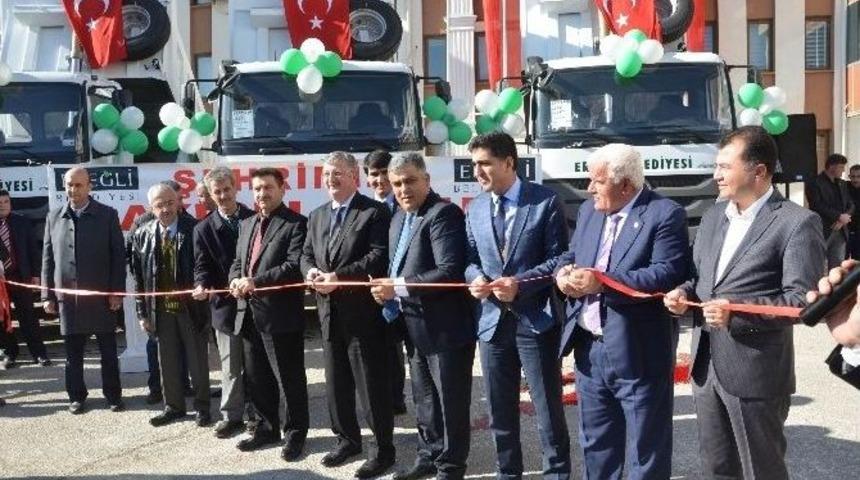 Ereğli Belediyesi&rsquo;nde Yeni Ara&ccedil;lar T&ouml;renle Hizmete Girdi