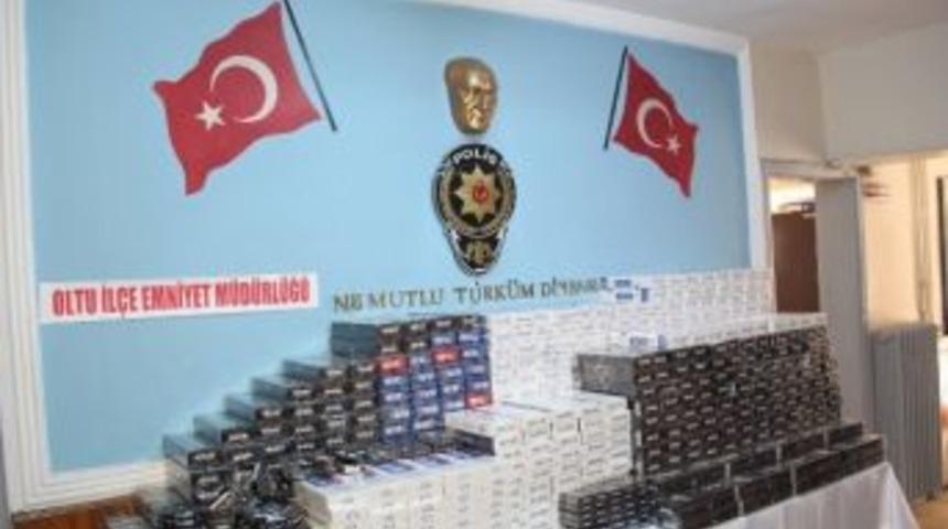 Oltu&rsquo;da 6 Bin Paket Ka&ccedil;ak Sigara Ele Ge&ccedil;irildi