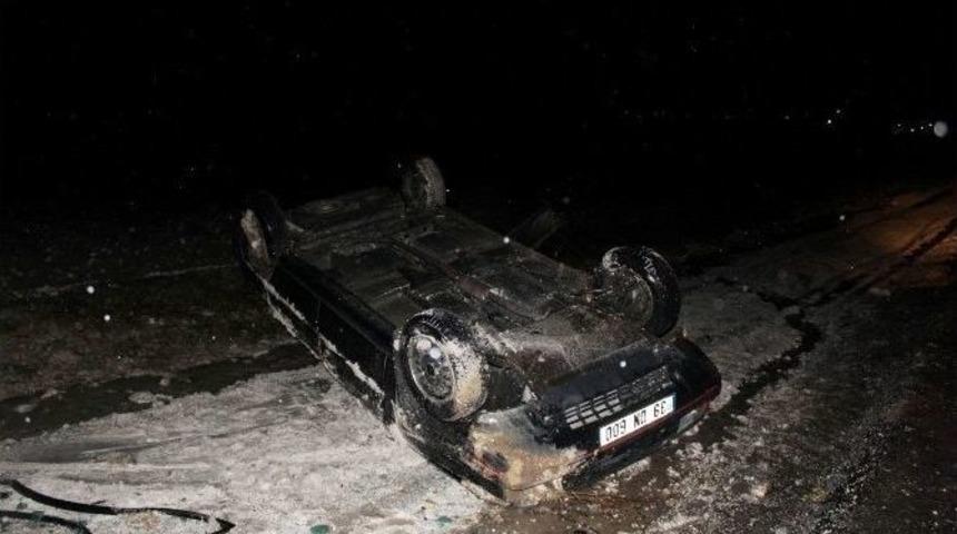 Takla Atan Aracın S&uuml;r&uuml;c&uuml;s&uuml; Kazayı Ucuz Atlattı