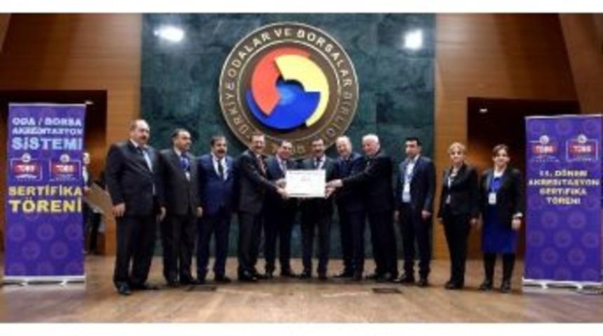 Tobb&rsquo;dan, Gtb&rsquo;ye 5 Yıldızlı A Sınıfı Akreditasyon Sertifikası