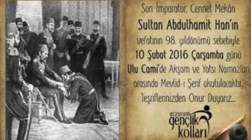 Ak Partili Gen&ccedil;ler, Sultan Abd&uuml;lhamid Han&rsquo;ı Fatihalarla Anacak