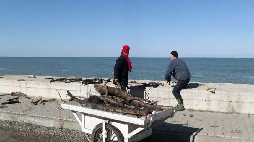 Sel Sularıyla Gelen Odunlar, Yakacak Sıkıntısı Çeken Vatandaş İçin Umut Oldu