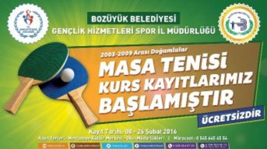Boz&uuml;y&uuml;k Belediyesi Masa Tenisi Kursu Kayıtları Başladı