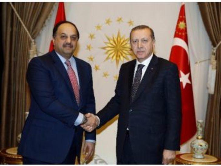 Cumhurbaşkanı Erdoğan Katar Savunma Bakanı Atiyah’ı Kabul Etti