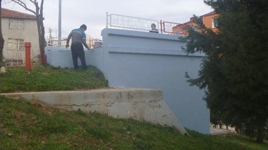 Dış Cephesi Boyanan Su Depolarının G&uuml;zel G&ouml;r&uuml;nt&uuml;ye Kavuşturuldu